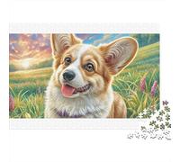Corgi galés: Pareja de Corgis Coloridos bajo la luz del Sol, Rompecabezas de 1000 Piezas para Adultos, bellamente ilustrado, desafiante, 38 x 26 cm/1000 Piezas