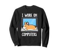 Corgi I Work On Computer Dog Sleep Puppy Lovers Sudadera