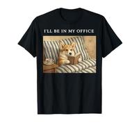 Corgi I'Ll Be In My Office Bookworm Nerd Reader Leer Vintage Camiseta