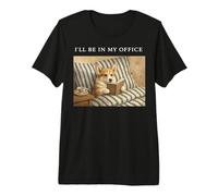 Corgi I'Ll Be In My Office Bookworm Nerd Reader Leer Vintage Camiseta Premium