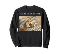 Corgi I'Ll Be In My Office Bookworm Nerd Reader Leer Vintage Sudadera