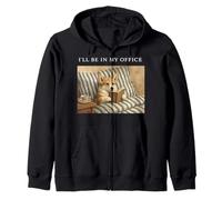 Corgi I'Ll Be In My Office Bookworm Nerd Reader Leer Vintage Sudadera con Capucha