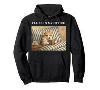 Corgi I'Ll Be In My Office Bookworm Nerd Reader Leer Vintage Sudadera con Capucha