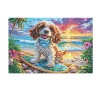 Corgi in Flower Field Puzzle 1000 Piezas Regalo Familiar Rompecabezas 3D Obra De Arte para Hombres Y Mujeres DIY Creativo Aliviar Estrés 1000 PCS