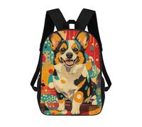 Corgi in Retro Style Welsh Corgi Art Print - Vibrant And Abstract Dog Decor Mochila Escolar, Mochila De Viaje, Mochila Universitaria Para Niños/niñas/adolescentes 17inch