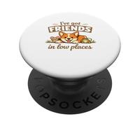 Corgi “I've Got Friends in Low Places” Cute Dog PopSockets PopGrip Adhesivo