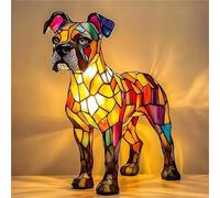 Corgi Lamp, Dachshund, Chihuahua, Schnauzer, Bulldog Francés, Boxer Dog, Pug, Beagle, Pomerania, Basset Hound Luz de escritorio Lindo Vintage Animal LED Lámpara de mesa LED de resina teñida Luz
