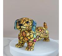 Corgi Lamp Dachshund Lamp Stained Glass,Animal LED Lamps Art Night Light Stained Plastic Tabletop Night Light Table Lamps, Vintage Animal Nightlight Home Decor
