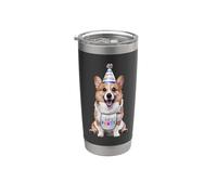 Corgi Let's Pawty - Fiesta de cumpleaños para amantes de los perros Vaso térmico de acero inoxidable de doble pared