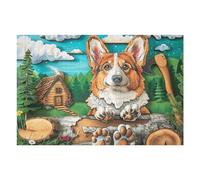 Corgi Lindo de mar de Flores Puzzles 1000 Piezas 3D Maquetas EduGatoivas Desafío Intelectual para Familia DIY Creativo Construir Juguete EduGatoivo 1000 PCS