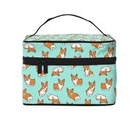 Corgi Lindo Perro, Bolsa de Maquillaje Bolsa de cosméticos Bolsa de Aseo de Viaje portátil Estuche para lápices