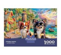 Corgi luz Luna Paquete Perro en la Ciudad Rompecabezas Cartón Premium 1000 Piezas, Juego Lógico Adultos, Alivio Estrés, Regalo, Actividad Pareja 52x38cm/1000pcs