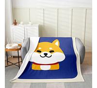 Corgi - Manta de felpa de forro polar para perro, manta de franela 3D para mascotas, color azul y blanco para todas las estaciones, para cama, sofá, microfibra, kawaii, perro, bebé, 30 x 40 pulgadas