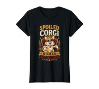 Corgi Mimado - Humano No Incluido Colección Diseño Camiseta gráfica económica, Mujer, Negro, M