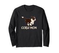 Corgi Mom Cute Welsh Cárdigan Puppy Running Manga Larga
