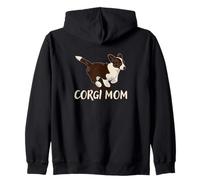 Corgi Mom Cute Welsh Cárdigan Puppy Running Sudadera con Capucha