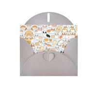 Corgi Pattern Printing Holiday Love Buckle - Papel perlado a granel con sobres, tarjetas de felicitación, pensando en ti, 4 x 6 pulgadas