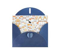 Corgi Pattern Printing Holiday Love Buckle - Papel perlado a granel con sobres, tarjetas de felicitación, pensando en ti, 4 x 6 pulgadas