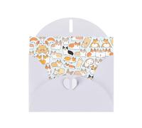 Corgi Pattern Printing Holiday Love Buckle - Papel perlado a granel con sobres, tarjetas de felicitación, pensando en ti, 4 x 6 pulgadas