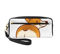 Corgi Perro Gracioso Trasero, Bolsa de Maquillaje Bolsa de cosméticos Bolsa de Aseo de Viaje portátil Estuche de Cuero para Mujeres y niñas