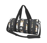 Corgi Perro Pata De Perro Lindo Carbón, Bolsa de Viaje de Gran Capacidad, Bolso Redondo, Bolsa de Viaje Deportiva, Bolsa de Mano, Bolsa de Fitness