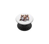 Corgi Puppy Family Sketch Dibujo Arte. PopSockets PopGrip Adhesivo