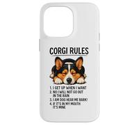 Corgi Rules - Divertido dueño de Perro, Amante de Las Mascotas, Lindo Amor de Cachorro galés Carcasa para iPhone 14 Pro MAX