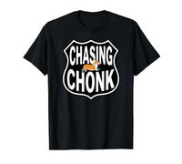 Corgi Runner Funny Chasing Chonk Camiseta gráfica económica, Hombre, Negro, L