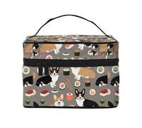 Corgi Sushi Corgis Perro, Bolsa de Maquillaje Bolsa de cosméticos Bolsa de artículos de tocador de Viaje portátil Estuche para lápices Bolsa de artículos de tocador