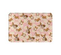 Corgi - Tapete para puerta, suave, antideslizante, para interior, absorbente, EasyHome, resistente a las manchas, para interior, 23.6 x 15.8 pulgadas, para entrada de casa, patio, debajo del fregade