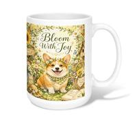 Corgi - Taza de café de cerámica con asa, ideal para amistad, familia, colegas, maestros, novios, 15 onzas