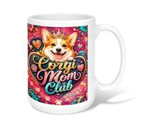Corgi - Taza de café de cerámica, diseño de corazones y flores, sin melocotón, taza de té novedosa con asa, ideal para amigos, familiares, compañeros de trabajo, profesores, parejas, empleados, 15