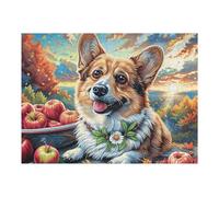 Corgi tierno jardín Rompecabezas 500 Piezas Cartón para Parejas Animal Mascota Muñeca Actividad Tiempo Libre Terapia Relajación Decoración Salón Regalo Sorpresa 500 PCS