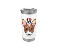 Corgi Uncle Sam 4 de julio USA Dog Puppy Vaso térmico de acero inoxidable de doble pared