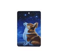 Corgi Under A Starry Night - Ambientadores para coche, 4 unidades, tarjetas perfumadas colgantes, tarjetas perfumadas para coche, tabletas de aromaterapia
