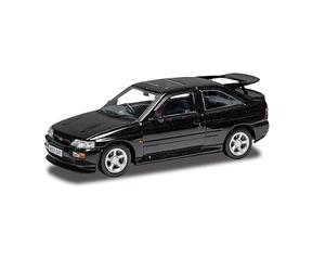 Corgi VA14807 Ford Escort RS Cosworth Ash Black Diecast Model Car - Colección de Coches Modelo Vanguards a Escala 1:43, Interior Hexagonal Rojo y especificación Lux de 1995, Autos fundidos a presión