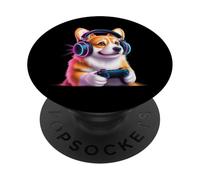 Corgi Videojuego Gamer Corgi Decor Cozy Corgi Lovers Corgis PopSockets PopGrip Adhesivo