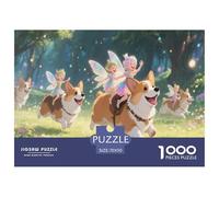 Corgi y Elfo | Dibujos Animados de Cuento Rompecabezas De 1000 Piezas, Juego Educativo Desafiante Juguete Actividad Familiar para Adultos Y Niños, Exquisita Decoración Hogar 70x50cm/1000pcs