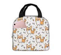 Corgi Y Huesos Simples Bolsa Isotermica Reutilizable Bolsa Termica Frescura Bolsas Nevera Para Compras Escuela Trabajo 22X20X13Cm