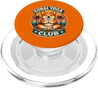 Corgi Yoga Club Retro Sunset Namaste Meditación Perro PopSockets PopGrip para MagSafe