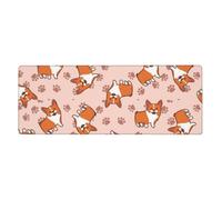 Corgis de Dibujos Animados,Alfombrilla de ratón Grande para Escritorio, Teclado de Ordenador, Base de Goma Antideslizante, 30 x 80 cm