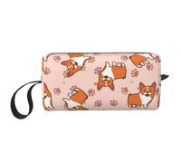 Corgis de Dibujos Animados, Bolsa de Maquillaje Bolsa de cosméticos Bolsa de artículos de tocador de Viaje portátil Bolsa de Maquillaje