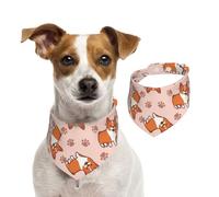 Corgis de Dibujos Animados,Pañuelos de algodón para Perros, Bufandas Ajustables para Mascotas,L