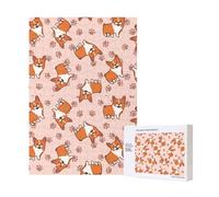 Corgis de Dibujos Animados,Rompecabezas de Madera de 300 Piezas para Adultos y Adolescentes.