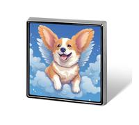 Corgis Dog Angels Brooch Pins for Women Men Square Collar Lapel Pins Coat Jacket Accessories
