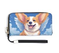 Corgis Dog Angels - Cartera de piel con correa para la muñeca para hombres y mujeres, Estilo:, 20.0*10.5cm