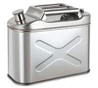 CORGLI 5L/10L/15L/20L Combustible Gasolina Gasolina Diesel Latas de Gas Tanque Contenedor de Respaldo, Bidón de Acero Inoxidable 201 para Motocicletas Automóviles Cortacésped Canotaje Camping,10L