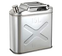 CORGLI 5L/10L/15L/20L Combustible Gasolina Gasolina Diesel Latas de Gas Tanque Contenedor de Respaldo, Bidón de Acero Inoxidable 201 para Motocicletas Automóviles Cortacésped Canotaje Camping,15L