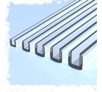 CORGLI Protector de Borde Flexible Tipo U de 2 m para Esquinas de Muebles, Tira de Sellado Transparente para Bordes de mesas y cajones (24-26 mm)