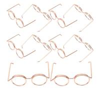 CORHAD 10 Gafas Mini para Muñecas Montura de Alambre Metálico Accesorios para Vestir Muñecas Gafas sin Lente en Color Rosa Dorado Juego de 10 Piezas para Manualidades y Decoración
